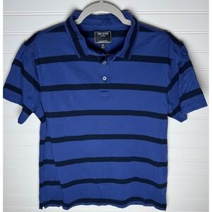 Todd Snyder New York Polo Shirt Blue & Black‎ Striped Short Sleeve Mens Medium